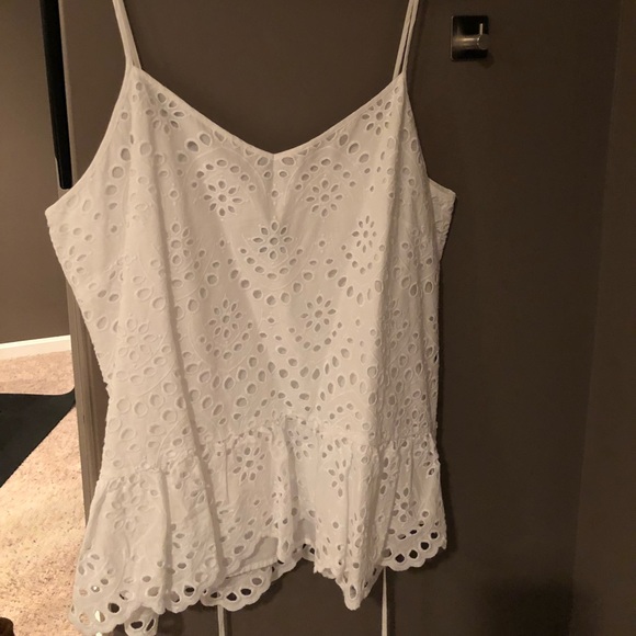 White House Black Market Tops - WHBM-lace overlay white tank